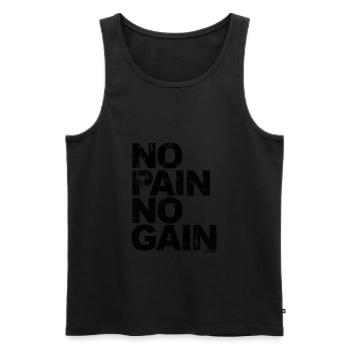 No Pain No Gain - Training Fitness Männer Frauen - Männer Premium Bio Tank Top - Schwarz - Vorne - AI Model Male 178 light (178cm)