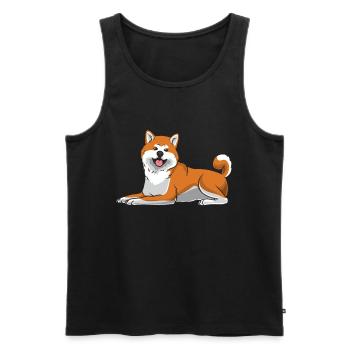 Akita Inu Chien - Débardeur bio Premium Homme - noir - Devant - Michal (187cm)