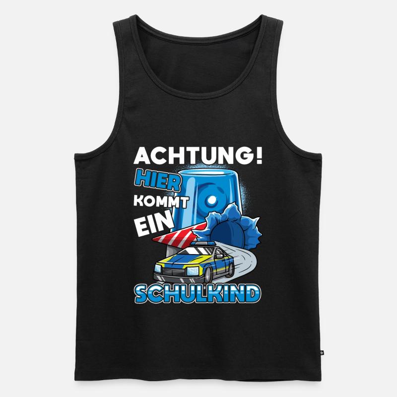 Einschulung Polizei Kindergarten Abschied - Männer Premium Bio Tank Top - Schwarz