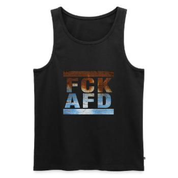 Contre les nazis - FCK AFD - Contre la droite - Débardeur bio Premium Homme - noir - Devant - AI Model Male 178 light (178cm)