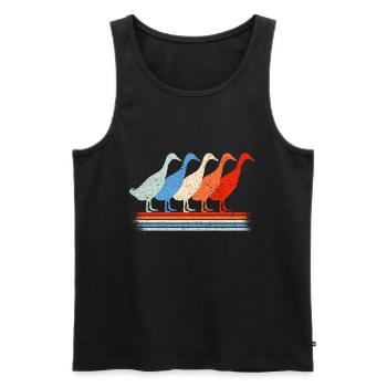 Amoureux des canards qui courent des canards qui courent - Débardeur bio Premium Homme - noir - Devant - Michal (187cm)