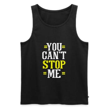 You cant stop me Motivation Laufshirt - Männer Premium Bio Tank Top - Schwarz - Vorne - AI Model Male 178 light (178cm)