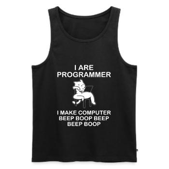 i are Programmer i make computer beep boop - Männer Premium Bio Tank Top - Schwarz - Vorne - AI Model Male 178 light (178cm)