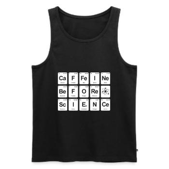 Periodic table Caffeine before Science - Men's Premium Organic Tank Top - black - Front - Michal (187cm)
