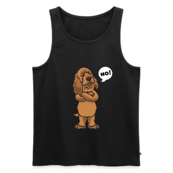 Sturer Basset Fauve de Bretagne Dog - Men's Premium Organic Tank Top - black - Front - AI Model Male 178 light (178cm)