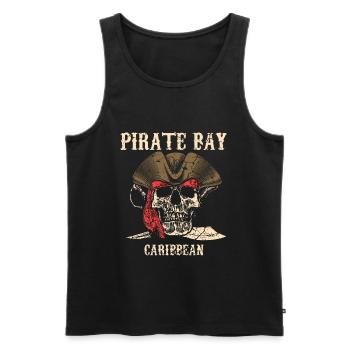 Pirat Schädel Karibik - Männer Premium Bio Tank Top - Schwarz - Vorne - AI Model Male 178 light (178cm)