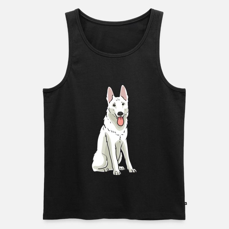 Weißer Schweizer Schäferhund - Männer Premium Bio Tank Top - Schwarz