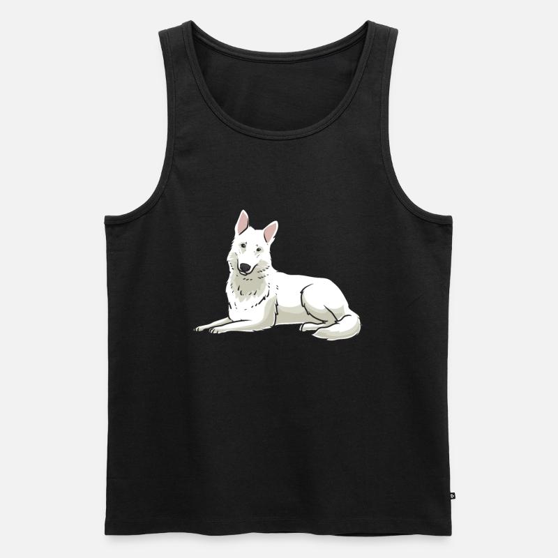 Weißer Schweizer Schäferhund - Männer Premium Bio Tank Top - Schwarz