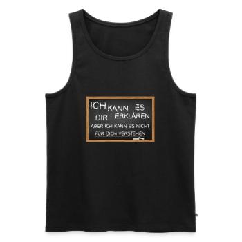 Lustiger Lehrer Spruch Tafel Kreide - Männer Premium Bio Tank Top - Schwarz - Vorne - AI Model Male 178 light (178cm)