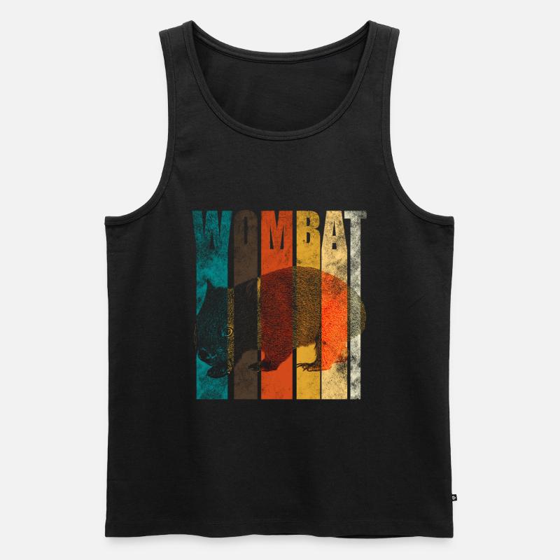 Wombat - Männer Premium Bio Tank Top - Schwarz