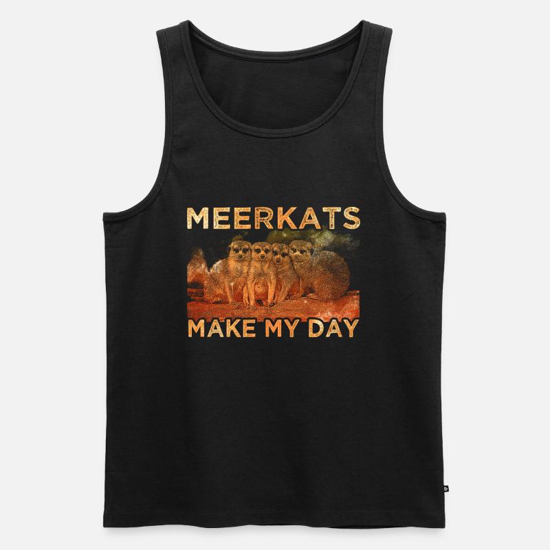 Erdmännchen - Männer Premium Bio Tank Top - Schwarz