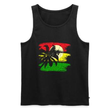 Jamaica Reggae Rastafari - Men's Premium Organic Tank Top - black - Front - Michal (187cm)