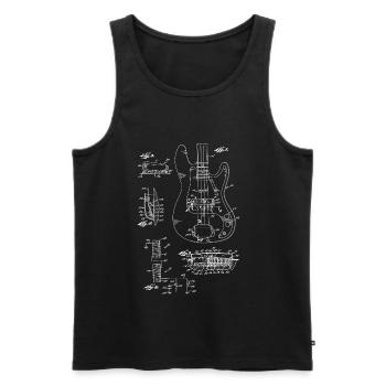 Electric Guitar Blueprint - Débardeur bio Premium Homme - noir - Devant - AI Model Male 178 light (178cm)