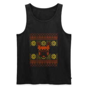 Bouledogue français - Débardeur bio Premium Homme - noir - Devant - Michal (187cm)