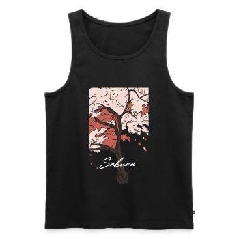 Sakura - Men's Premium Organic Tank Top - black - Front - Michal (187cm)
