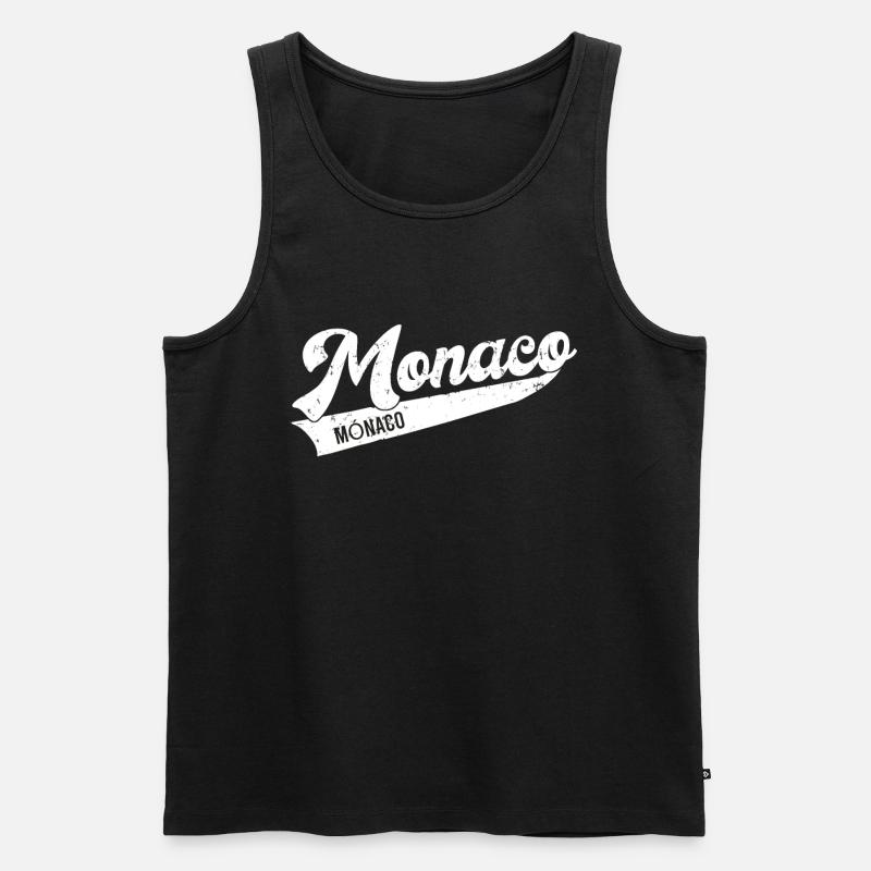 Monaco, Monaco - Männer Premium Bio Tank Top - Schwarz