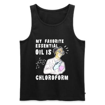 Funny scientist saying chemistry physicist - Men's Premium Organic Tank Top - black - Front - AI Model Male 178 light (178cm)