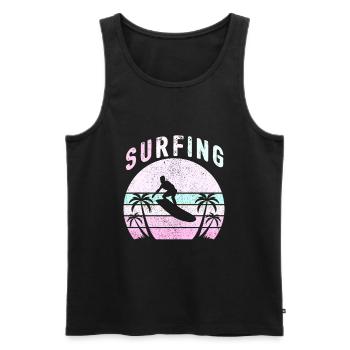 Surfing Surfer Gift Surfing hawaii - Men's Premium Organic Tank Top - black - Front - Michal (187cm)