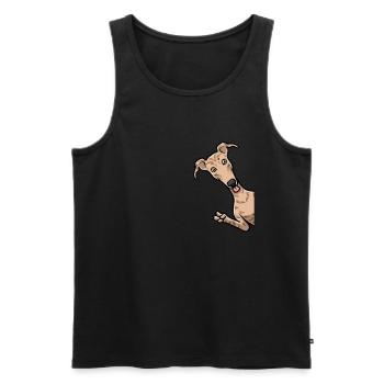 Galgo espanol chien à vélo - Débardeur bio Premium Homme - noir - Devant - Michal (187cm)