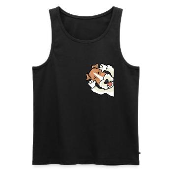 Foxterrier Drahthaar Ätsch Bätsch - Männer Premium Bio Tank Top - Schwarz - Vorne - AI Model Male 178 light (178cm)
