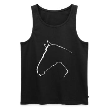 Horse Head Equestrian Riding Love Cowboy Ranch - Débardeur bio Premium Homme - noir - Devant - Michal (187cm)