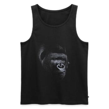 Gorille gris - Débardeur bio Premium Homme - noir - Devant - AI Model Male 178 light (178cm)