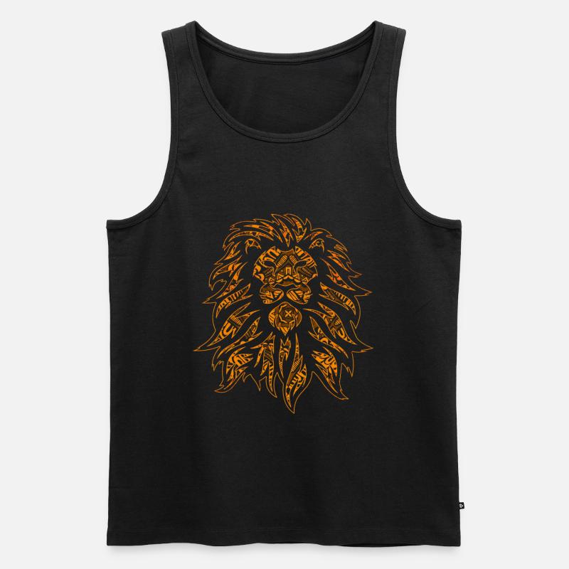 Löwe Tribal Tattoos - Männer Premium Bio Tank Top - Schwarz