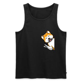 Akita Inu Chien - Débardeur bio Premium Homme - noir - Devant - Michal (187cm)
