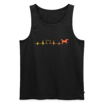 Cadeau fan chevaux rythme cardiaque coeur cheval - Débardeur bio Premium Homme - noir - Devant - Michal (187cm)