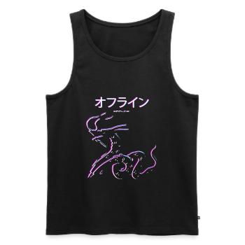 Drache Offline japan Dragon Vaporwave Aesthetic - Men's Premium Organic Tank Top - black - Front - AI Model Male 178 light (178cm)