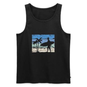 Surfeur surfeur - Débardeur bio Premium Homme - noir - Devant - Michal (187cm)