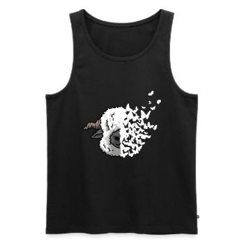 Valais Black-nosed Sheep Face Butterfly - Men's Premium Organic Tank Top - black - Front - Michal (187cm)