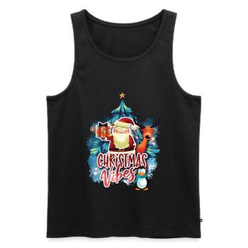 Christmas Design Christmas Saying Design - Men's Premium Organic Tank Top - black - Front - AI Model Male 178 light (178cm)