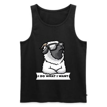 Stubborn Valais black-nosed sheep Sheep - Men's Premium Organic Tank Top - black - Front - Michal (187cm)