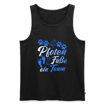 4 Pfoten 2 Füße ein Team - Männer Premium Bio Tank Top - Schwarz - Vorne - AI Model Male 178 light (178cm)
