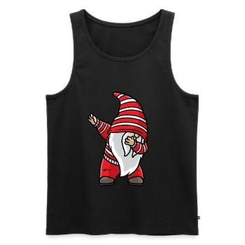 Christmas Dabbing Gnom Xmas Holiday Santa Gnom - Men's Premium Organic Tank Top - black - Front - Michal (187cm)