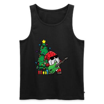 Guitare Gnome Christmas Tree Noël Guitariste - Débardeur bio Premium Homme - noir - Devant - Michal (187cm)