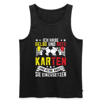 Schiri Schiedsrichter Karten Fußball Gelbe Karte - Männer Premium Bio Tank Top - Schwarz - Vorne - Michal (187cm)