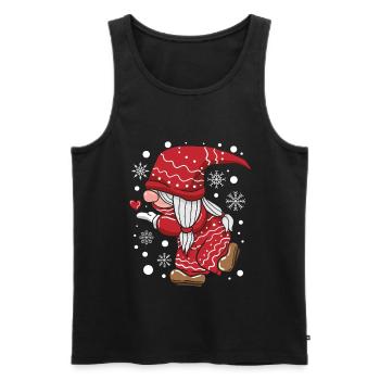 Christmas Wichtel Partner Look - Men's Premium Organic Tank Top - black - Front - Michal (187cm)