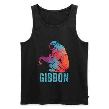 Gibbon Monkey - Men's Premium Organic Tank Top - black - Front - AI Model Male 178 light (178cm)