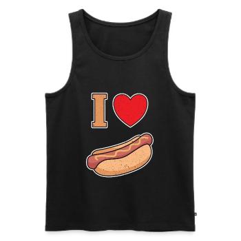 Ich Liebe Bockwurst mit Senf - Männer Premium Bio Tank Top - Schwarz - Vorne - AI Model Male 178 light (178cm)