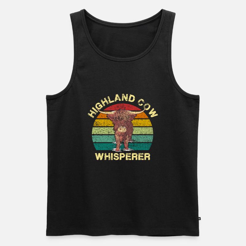 Schottisches Hochlandrind - Männer Premium Bio Tank Top - Schwarz