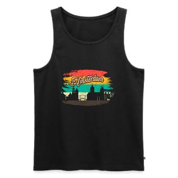 Amsterdam - Männer Premium Bio Tank Top - Schwarz - Vorne - Michal (187cm)