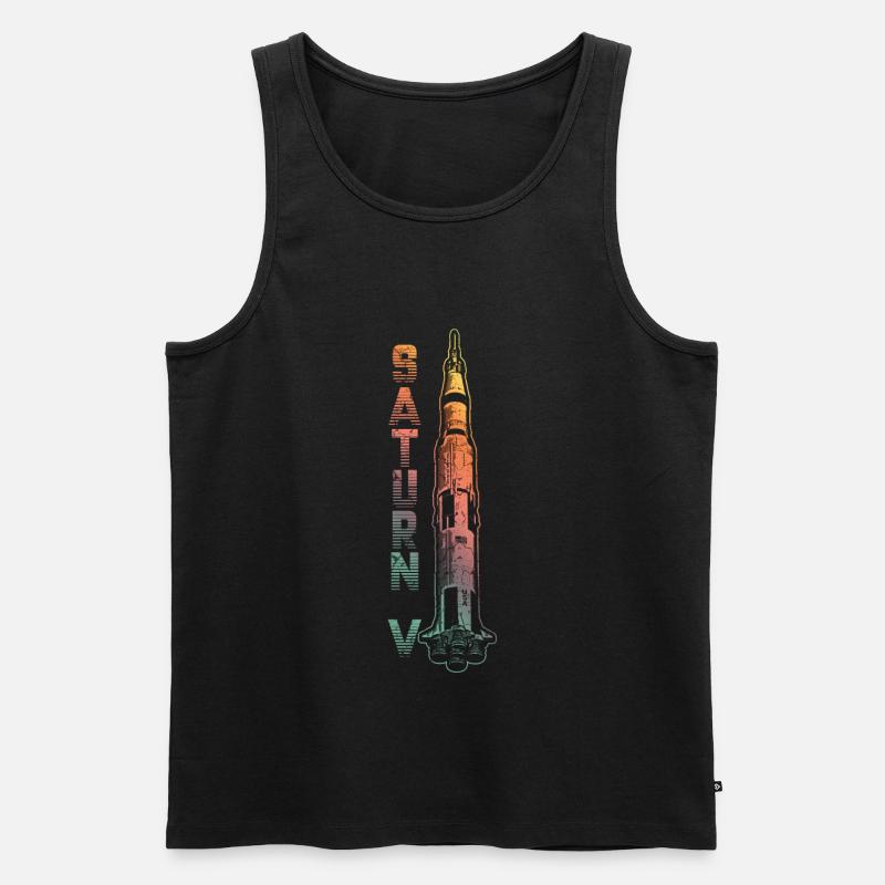 Saturn V Rakete - Männer Premium Bio Tank Top - Schwarz
