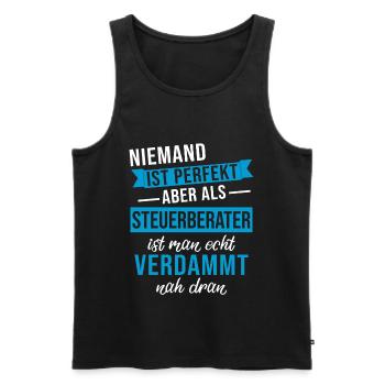 Lustiger Steuerberater Spruch Steuerberater - Männer Premium Bio Tank Top - Schwarz - Vorne - Michal (187cm)