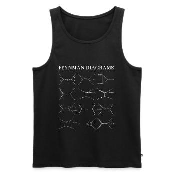 Diagrammes de Feynman Mécanique quantique Physique - Débardeur bio Premium Homme - noir - Devant - AI Model Male 178 light (178cm)