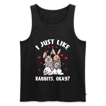 Lapin Amour Lapin Amoureux Carnickel Propriétaire - Débardeur bio Premium Homme - noir - Devant - AI Model Male 178 light (178cm)