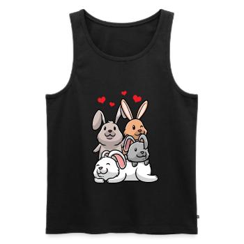 Lapin Amour Lapin Amoureux Carnickel Propriétaire - Débardeur bio Premium Homme - noir - Devant - AI Model Male 178 light (178cm)