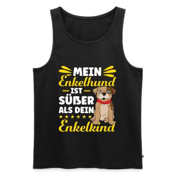 Hunde Opa Hundeopa Enkelhund Großeltern Hunde Oma - Männer Premium Bio Tank Top - Schwarz - Vorne - Michal (187cm)