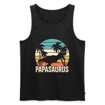 Papasaurus T-Rex Papa Father's Day Dad - Men's Premium Organic Tank Top - black - Front - AI Model Male 178 light (178cm)